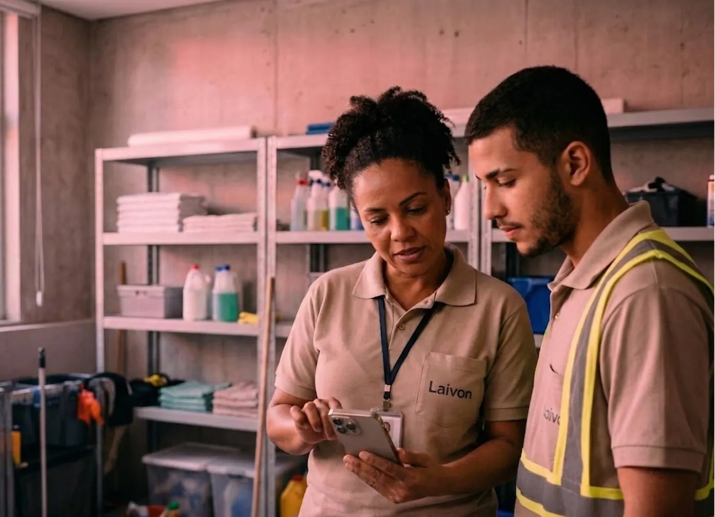 Painel de gestão de facilities Laivon mostrando mapa de unidades, indicadores de SLA e status de equipes em campo
