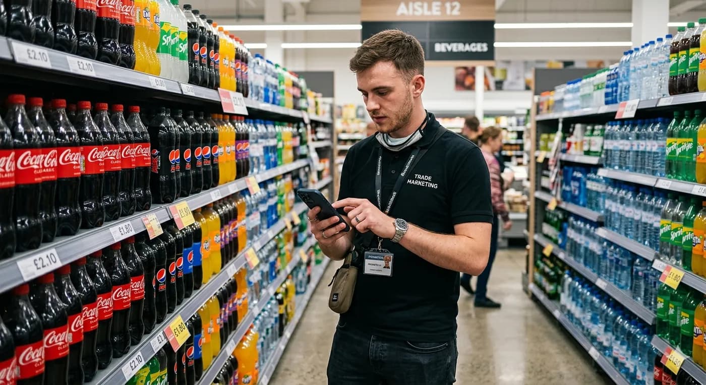 Pesquisa de preço no PDV sendo realizada pelo promotor usando o app Laivon